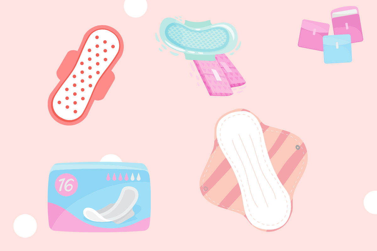 paquet-de-serviettes-hygieniques-avec-differentes-formes