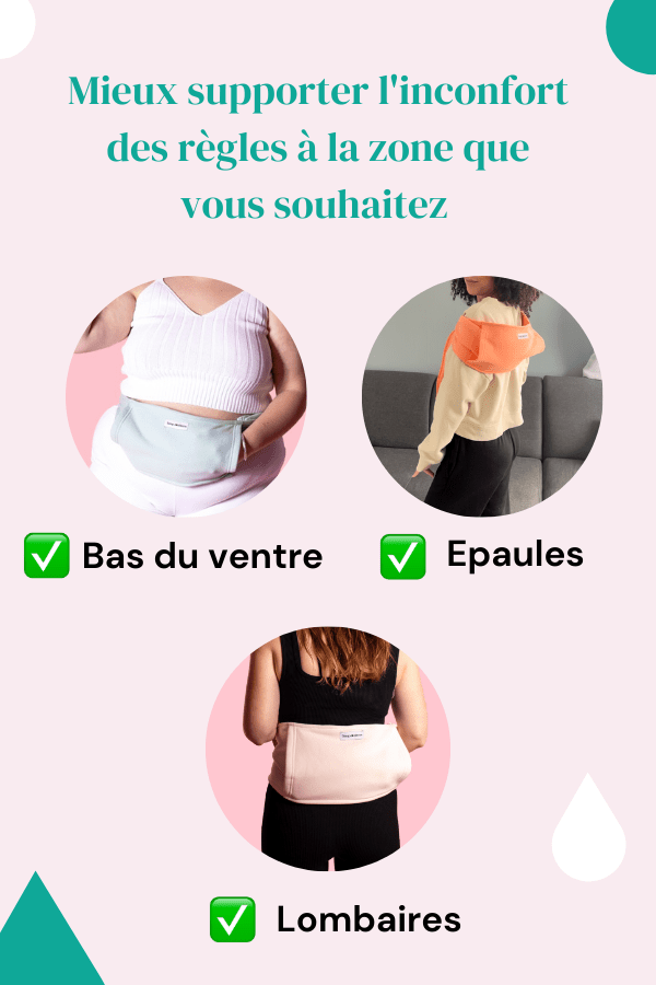 Bouillotte ceinture 100% coton pour soulager les douleurs menstruelles